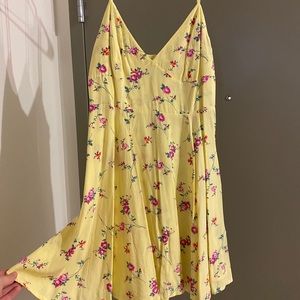 Yellow floral summer dress